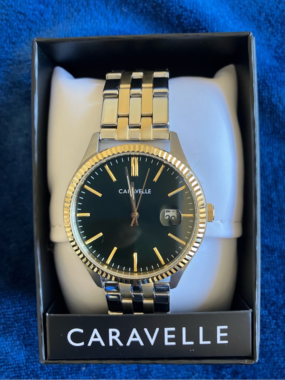 Caravelle by Bulova 45B162 Green Dial Two-Tone Men’s Dress Watch 41mm NWT - Picture 3 of 7